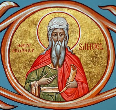 Samuel was the last of Israel's judges, a prophet who anointed the first two kings: Saul, an unjust failure, and David, a flawed but righteous success. (iconographer unknown)